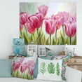 thumbnail image 2 of Designart ' Blossoming Red and Pink Tulips Flowers ' Traditional Canvas Wall Art Print, 2 of 4