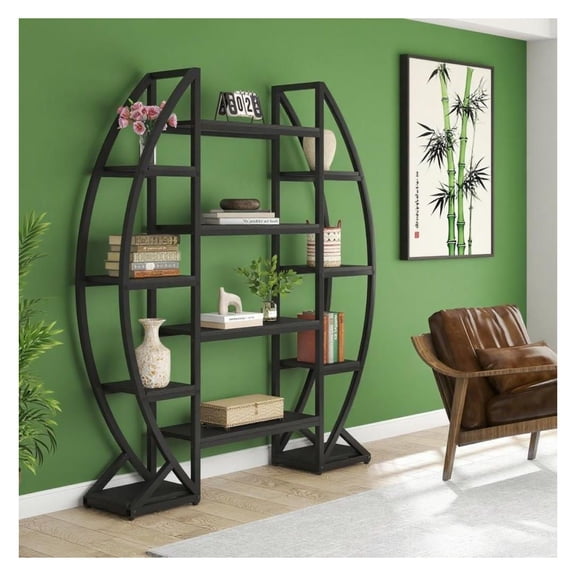 Bookshelf, Wooden Shelving Unit for Home or Office Storage