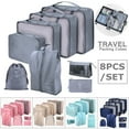 thumbnail image 6 of 6/8PCS Packing Cubes for Travel Luggage Organiser Bag Compression Pouches Clothes Suitcase, Packing Organizers Storage Bags for Travel Accessories, Gray, 6 of 10