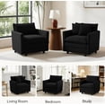 thumbnail image 5 of VEPXXP 40.9" Oversized Chenille Modular Accent Chair, Deep Seat Comfy Sofa with Pillow, Living Room Reading Chair for Home Office Apartment, Black, 5 of 12