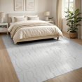 thumbnail image 3 of ODIKA 8'x10' White Abstract Flowing Waves Contemporary Washable Area Rug Modern Minimalist Curved Lines Geometric Motif Durable, Non-Slip for Living Room, Under Sectional, Family, 3 of 7