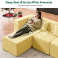 thumbnail image 3 of BEHOST 102.5" L Shaped Modular Sectional Sofa with Extra Deep Seats, Cloud Couch for Small Living Room,Teddy Yellow, 3 of 10
