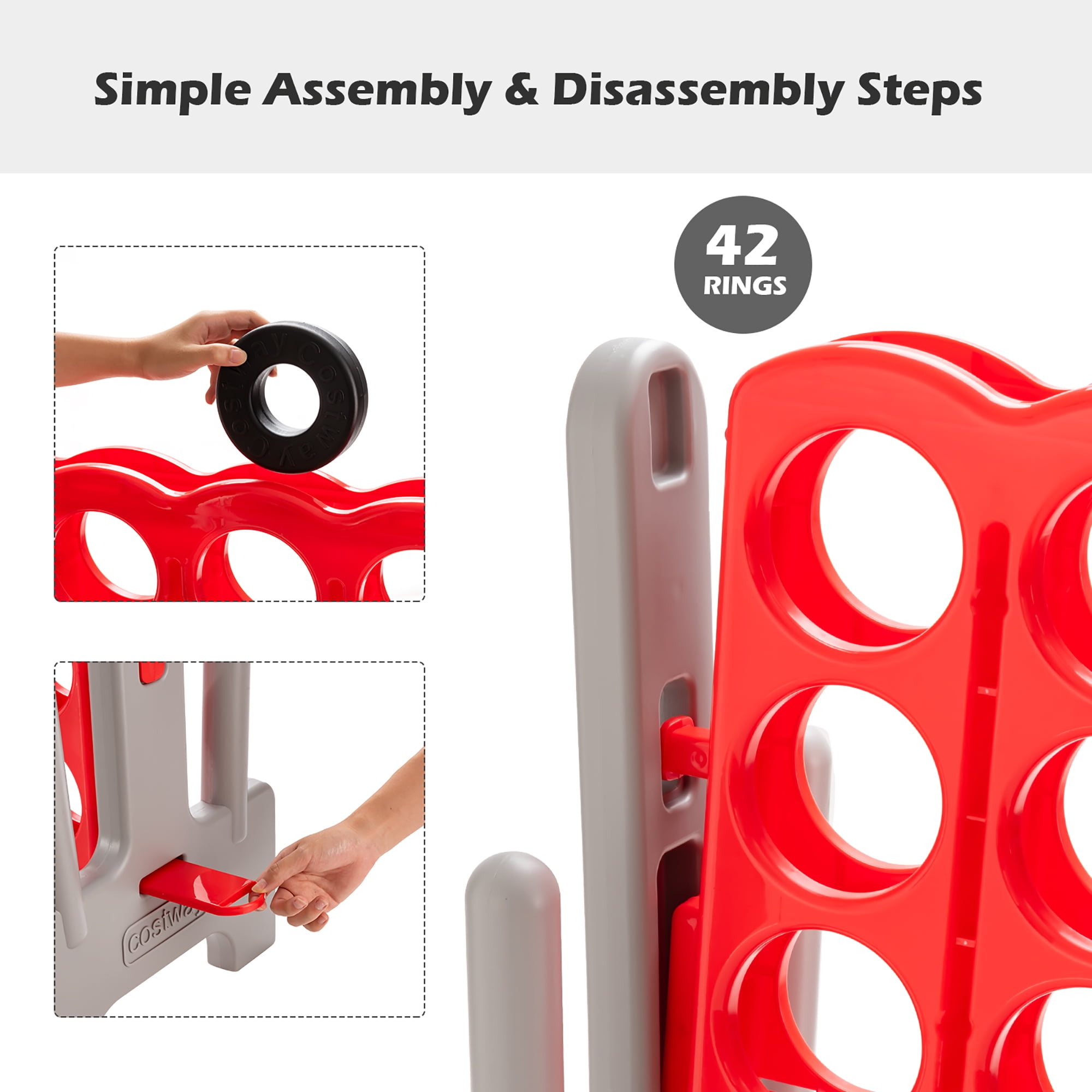 Costway Jumbo 4-to-Score 4 in A Row Game Set Outdoor Indoor Adults Kids Family Fun