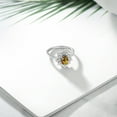 thumbnail image 4 of Gem Stone King 1.80 Ct Oval Mango Mystic Topaz 925 Sterling Silver Flower Ring, 4 of 4
