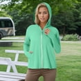thumbnail image 5 of XINPING Women's UPF 50+ Sun Protective Hooded Jacket Ice Silk Jacket Breathable Long Sleeve Shirt for Summer Outdoor Activities, 5 of 9