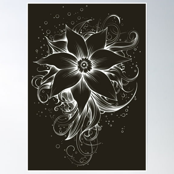 Minimalist Aesthetic Floral Design – Line Drawing Vibes Poster Wall Art, Modern Wall Decor, 8x12 UNFRAMED