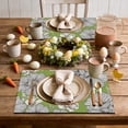 thumbnail image 4 of Hometravel Bunny Print Easter Placemat 30x45cm, Linen Look Insulating Table Mat, Western Style Dining Decor, Holiday Themed Party Supply, 4 of 6