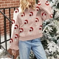 thumbnail image 4 of Christmas Sweaters for Women 2025 Long Sleeve Crewneck Glass Sequin Knitted Pullover Sweater Jumper Tops, 4 of 7
