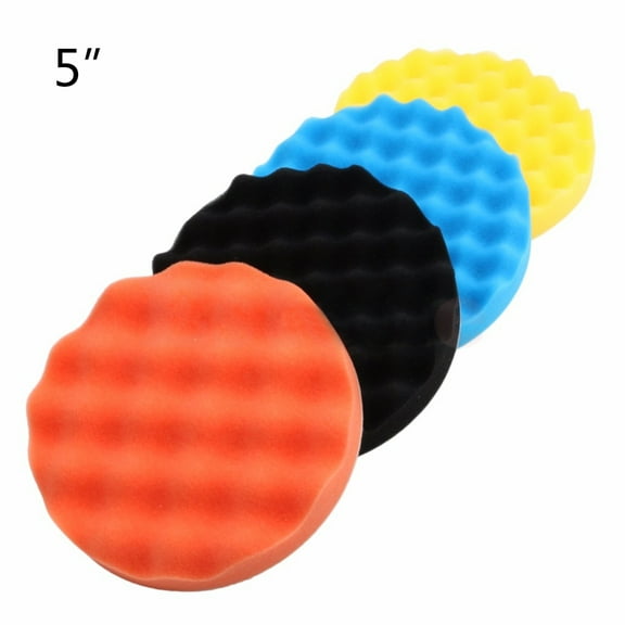 4Pcs 5 inch (125mm) Buffing Polishing Sponge Pad Kit For Car Polisher Buffer New