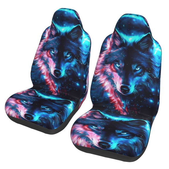 KAKALAD Galaxy Wolf 04 Universal Car Accessories Seat Covers Set Front Vehicle Seats Protector 2 Pcs