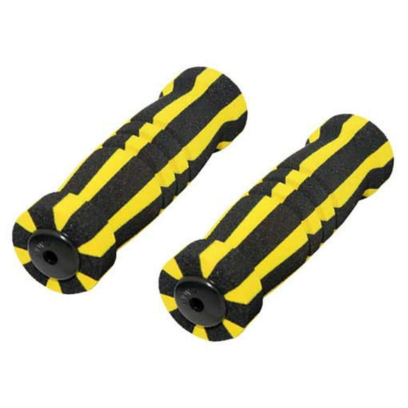 Alta Short Foam Bicycle Grips, Multiple Colors & Styles (Black/Yellow, with Reflectors)