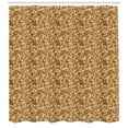 thumbnail image 3 of Ambesonne Vintage Shower Curtain, Faded Curled Leaves, 69"Wx84"L, Caramel and Beige, 3 of 3