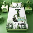 thumbnail image 3 of meiyoeat Personalized Monogrammed J Letter Twin Sheets For Boys,Happy Camping Outdoor Adventure Bedding,3-Piece,1 Fitted Sheet and 1 Pillowcase, 3 of 6