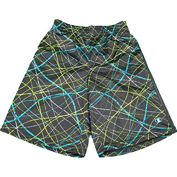 Champion Little Boys' Fast Break Athletic Mesh Shorts- Size 4 (Black)