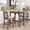 Brown, variant on DRNANLIT 3-Piece Wood Counter Height Drop Leaf Dining Table Set with 2 Upholstered Chairs for Small Space, Brown