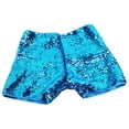 thumbnail image 4 of MIASHUI Court Style Fashion Metal Sequin Stretch Waistband Slim Fit Low Rise Versatile Shorts Sky Blue,L, 4 of 5