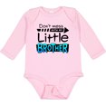 thumbnail image 3 of Inktastic Don't Mess with my Little Brother Boys or Girls Long Sleeve Baby Bodysuit, 3 of 5
