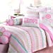 thumbnail image 3 of Cozy Line Home Fashions Courtepointe Réversible en Coton 100 % à Pois Roses pour Demoiselle d'Honneur, Ensemble de Literie, Couvre-Lit, Jeté de Lit (Greta Pastel, Grand Lit - 6 Pcs : 1 Courtepointe + 2 Taies d'Oreiller + 3 Coussins Décoratifs), 3 of 4
