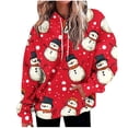 thumbnail image 2 of Craaazy Oversized Hoodies for Women Christmas Printed Sweatshirts Baggy Drawstring Hooded Pullover Tops with Pockets Gifts, 2 of 7