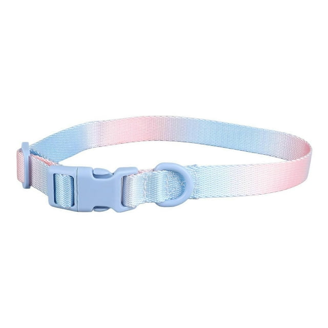 Fashionable Colorful Dog Collar Adjustable Dog Collar Durable Comfortable Polyester Pet Collar for Outdoors Decoration Pink Blue
