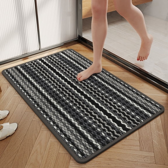Ywbawe Linen Bathroom Rug Mat Non Slip Absorbent Floor Carpet for Entryway Bedroom 40x60cm 1-Pack