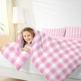 thumbnail image 4 of Feelyou Teen Abstract Lines Full Size Comforter Sets, Pink Plaid Bedding Sets, 3pcs, 4 of 8