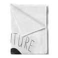 thumbnail image 2 of Adventure Soft Flannel Fleece Blanket, Black Silhouette of a Wild Bear Zoo Animal Nature Passion Hipster Design, Cozy Plush for Indoor and Outdoor Use, 50" x 60", Charcoal Grey White, by Ambesonne, 2 of 5