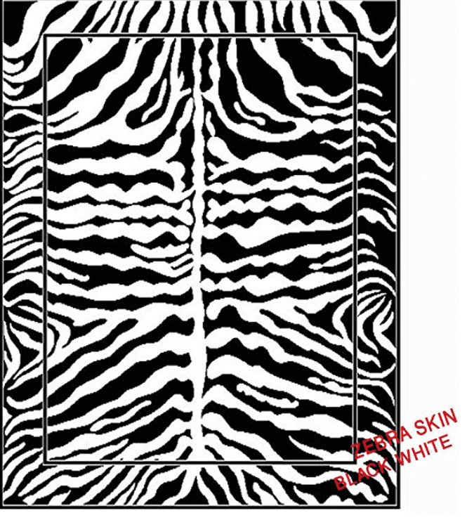 Zebra Rug Modern Africa Print Black and White Rug Carpet Living Room Small Large 