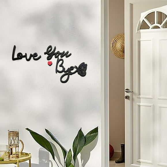 Décoration murale Love You Bye Décoration en bois Maison Salon Couloir Chambre Décoration murale,PENDANE,black
