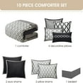 thumbnail image 6 of Nanshing Donovan 10PC Geometric Luxury Comforter Set, Black, Queen, 6 of 6