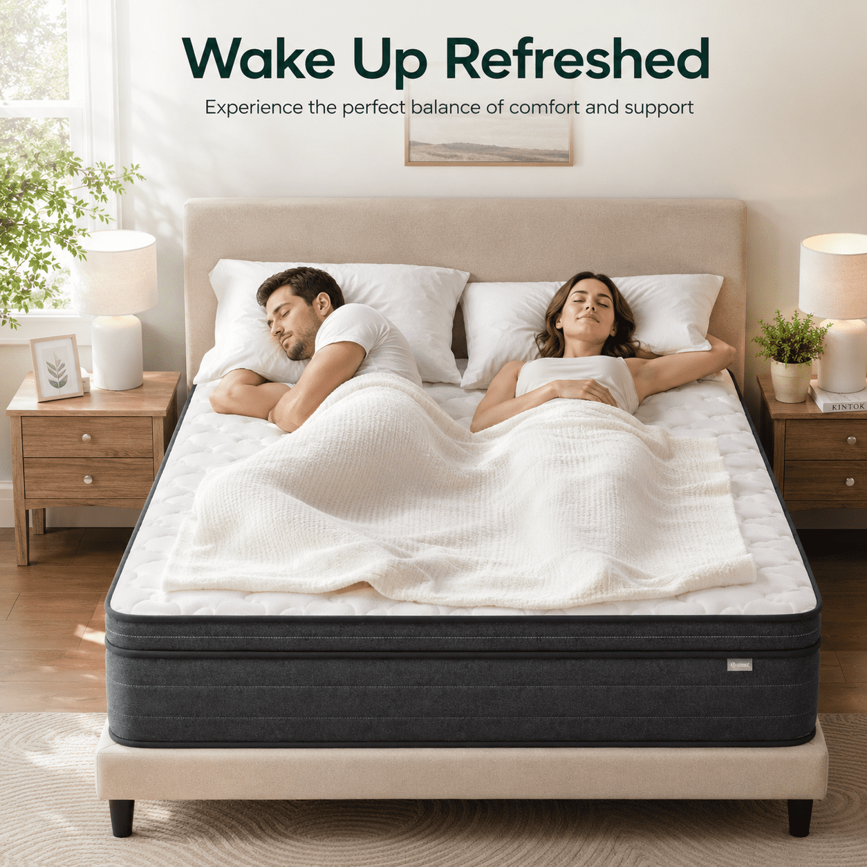 COFUNOK Queen Mattresses 10 Inch Hybrid Pillow Top Queen Size Mattress in a Box, Memory Foam and Pocket Coil Innerspring Mattresses, Cooling & Silent Sleep, Pressure Relief, Medium Feel