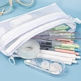 thumbnail image 6 of Large Capacity Pencil Case 2 Compartment Travel Pencil Organiser Bag Light Weight See Through Pencil Pouches for Student, 6 of 9