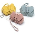 thumbnail image 4 of Cute Elephant Shape Women's Small Compact Zipper Luxury Genuine Leather Pocket Wallet ， Mini Change/Coin Bag with Keychain, 4 of 7