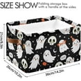 thumbnail image 4 of FREEAMG Collapsible Storage Basket Halloween Ghost Rectangular Storage Bins Baskets Toys Storage Bins with Handles for Bedroom Home Office 1PCS, 4 of 7