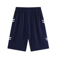thumbnail image 3 of Boys Athletic Shorts Boys Mesh Basketball Running Shorts Gym Workout Activewear No Pocket Navy 4-5 Years, 3 of 5