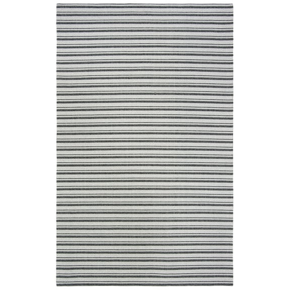 SAFAVIEH Martha Stewart Cotton Striped Area Rug, Charcoal/Grey, 8' x 10'