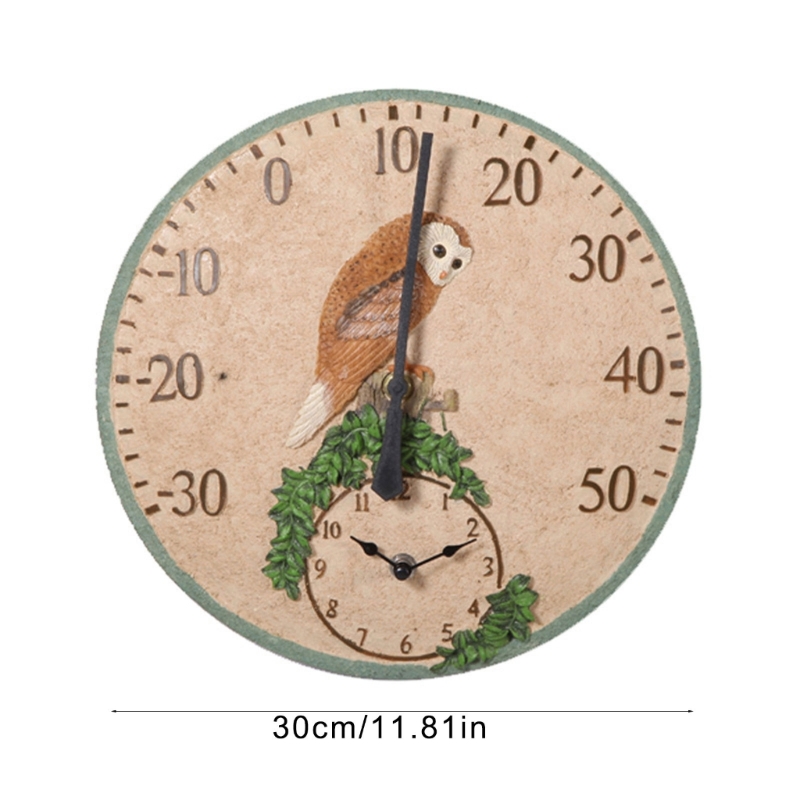 Outdoor Indoor Thermometers with Clock 12" Hanging Digital Weather Thermometers