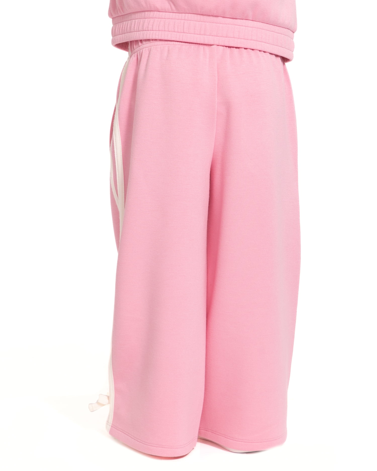 Wonder Nation Toddler Girls Wide Leg Athletic Pants with Side Stripe and Bow, Sizes 12M-5T