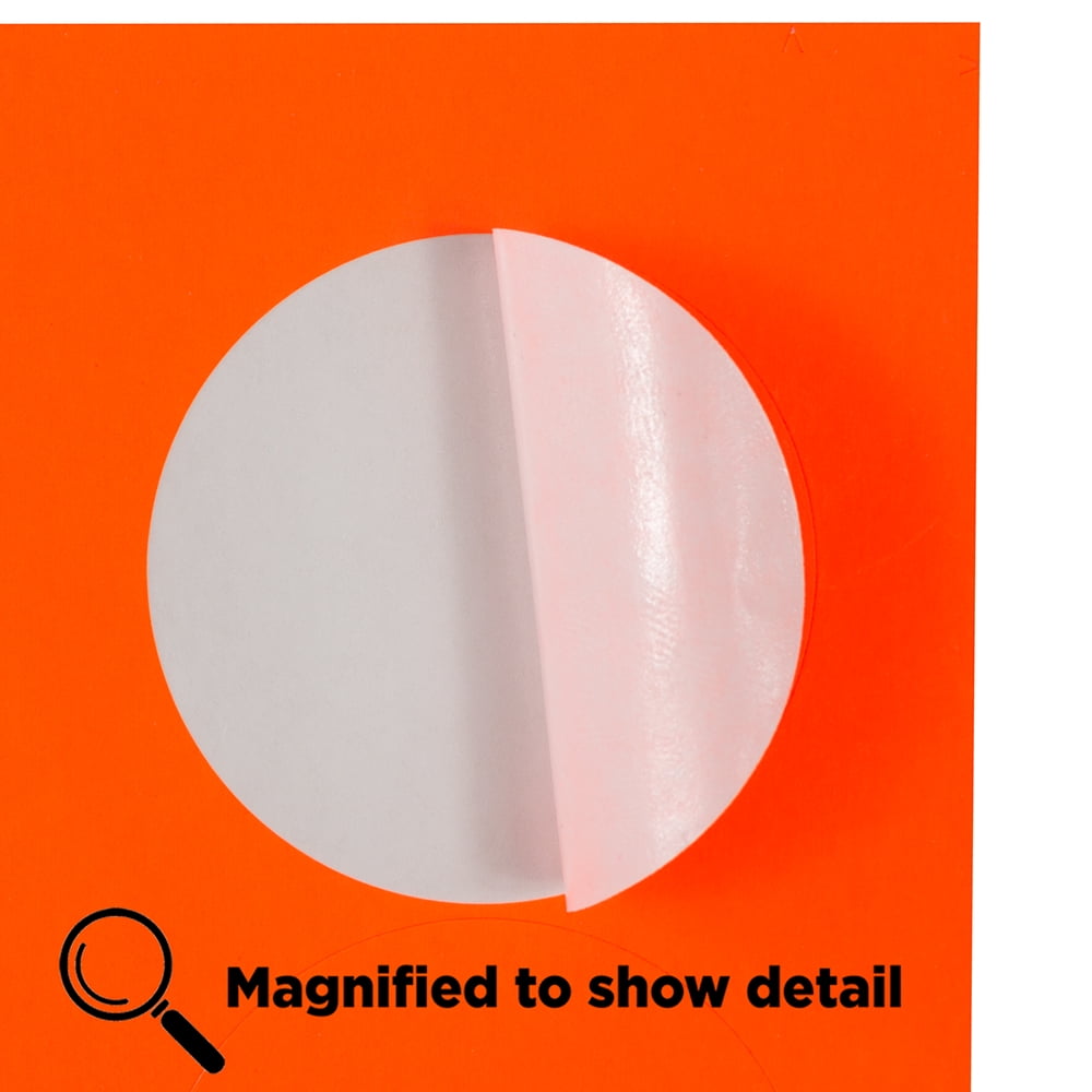 JAM Paper Circle Label Stickers, 1 2/3 in Diameter, Neon Red/ Orange, 120 Labels Total