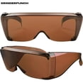 thumbnail image 6 of GRINDERPUNCH Cover-Ups Brown Fit Over Sunglasses - Wrap Around Sunglasses - People Who Wear Prescription Glasses in the Sun, 6 of 6