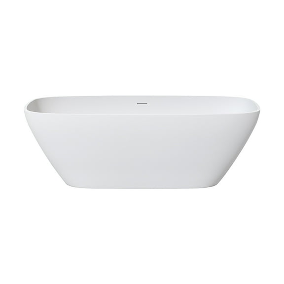 Rainlex 67" Freestanding Soaking Solid Surface Bathtub in White