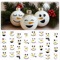 Wrapables Snowman Face Stickers for Crafts, Christmas Decoration for Windows, Refrigerators, Water Bottles, Cups (Set of 32), Classic