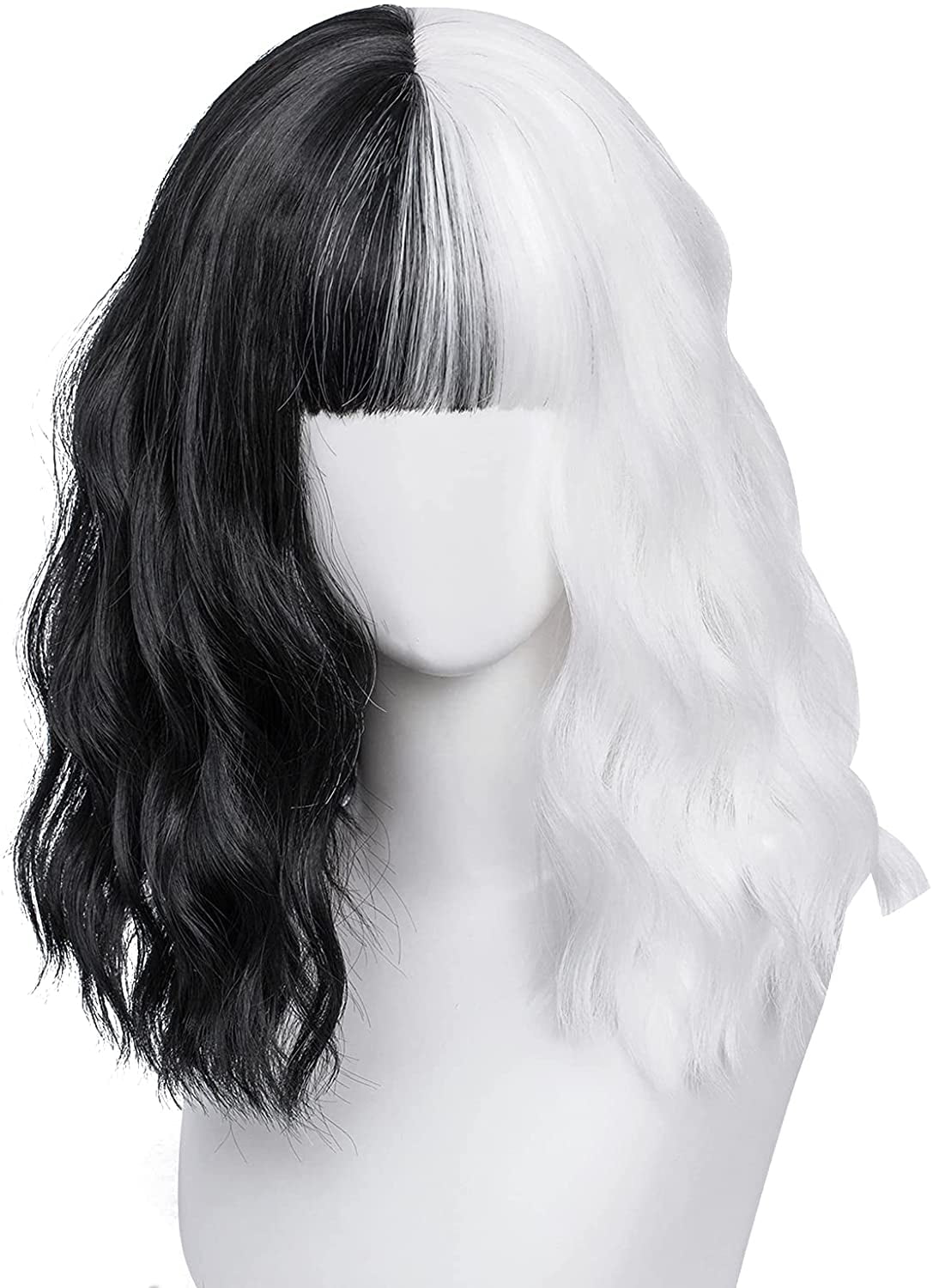 black wig with white bangs