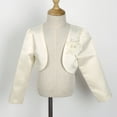 thumbnail image 5 of Aislor Kids Girls Long Sleeves Short Bolero Flower Girl Shrug Cardigan Wedding Prom Pageant Cover Up Sweater, 5 of 7