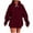 Wine, variant on BXINGOHAI Women's Long Sleeve Drawstring Hoodies Sweatshirt Casual Loose Lightweight Pullover Tops with Pocket Wine,XL
