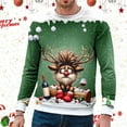 thumbnail image 4 of Afdoent Mens Sweatshirt Men's Christmas Crew Neck Sports Short Sleeve Winter Crew Neck Sweatshirt Retro Streetwear, 4 of 4