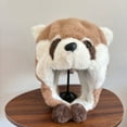 thumbnail image 6 of Plush Raccoon Hat Warm Earflap Caps Girl Outdoor Activity Skiing Hiking Hat, 6 of 18
