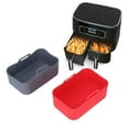 thumbnail image 4 of Panier Rectangulaire pour Friteuse, 450°F Résistant à la Chaleur Pot en Silicone Antiadhésif Meilleure Circulation d'Air Réutilisable Lave-Vaisselle Sûr pour Cuisine Maison Rouge et Gris, 4 of 8