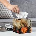 thumbnail image 4 of Kdxio Vintage Colorful Flower Puppy Print Tissue Box Cover,Square Decorative PU Leather Facial Paper Case Organizer Holder Dispenser for Bathroom,Night Stands,Desk,Car 5.2''X5.2''X5.2'', 4 of 6