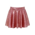 thumbnail image 1 of renvena Girls Shiny Metallic Pleated Flared Elastic Waist A-line Mini Skater Skort Dance Skirt, 1 of 7
